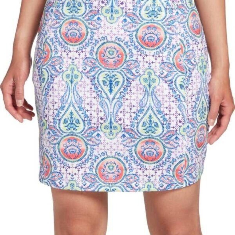 NWT Lady Hagen High Waisted Skort Skirt Shorts Golf Stretch Purple Paisley - Picture 2 of 3